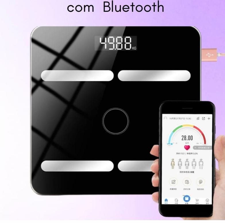 Balança Digital de Bioimpedância Bluetooth Profissional